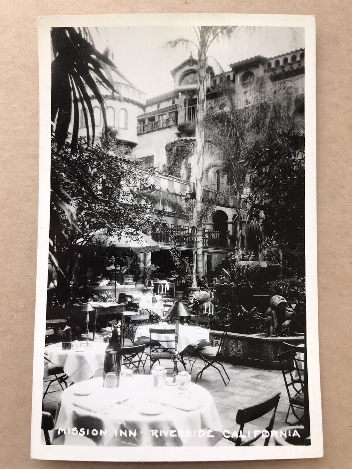 RPPC Mission Inn, Riverside California Un-Posted Los Angeles Photo Post Card Co.