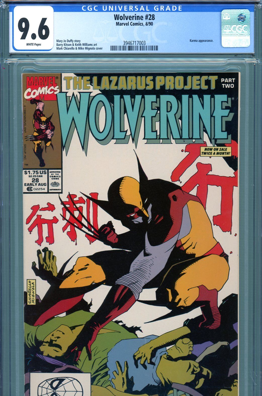 Wolverine #28 CGC GRADED 9.6 - Karma app. - Mignola cover - 2nd highest graded