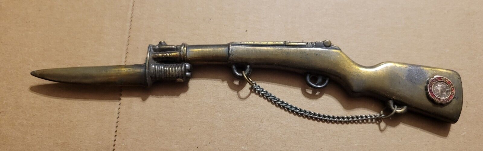 Vintage WWII M1 Garand Rifle Bayonet Lincoln\'s New Salem Illinois IL Souvenir 