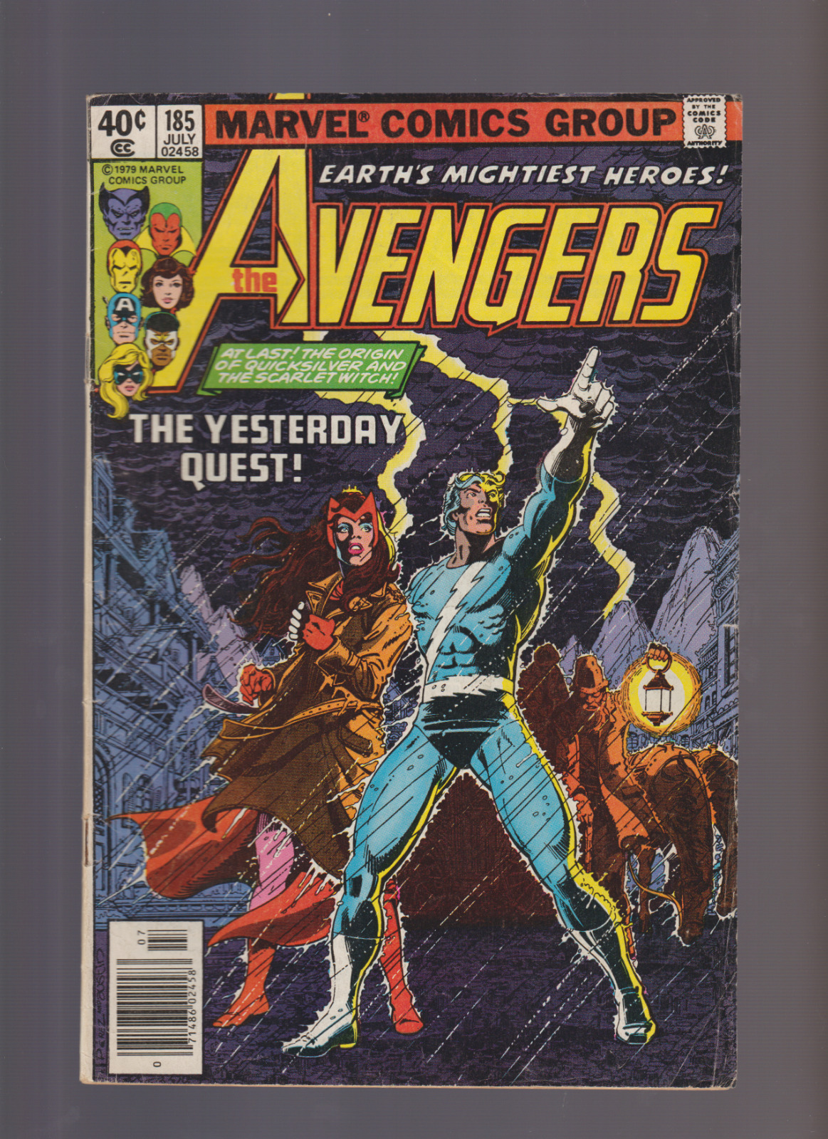 The Avengers #185 (1979) CLASSIC PEREZ COVER QUICKSILVER & SCARLET WITCH ORIGIN