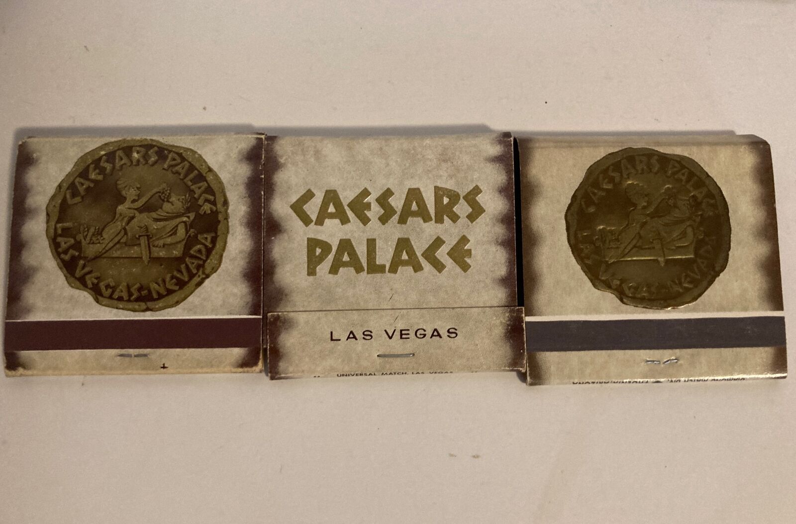 Lot of 3 Vintage UNSTRUCK Matchbooks Caesar’s Palace Hotel and Casino Las Vegas