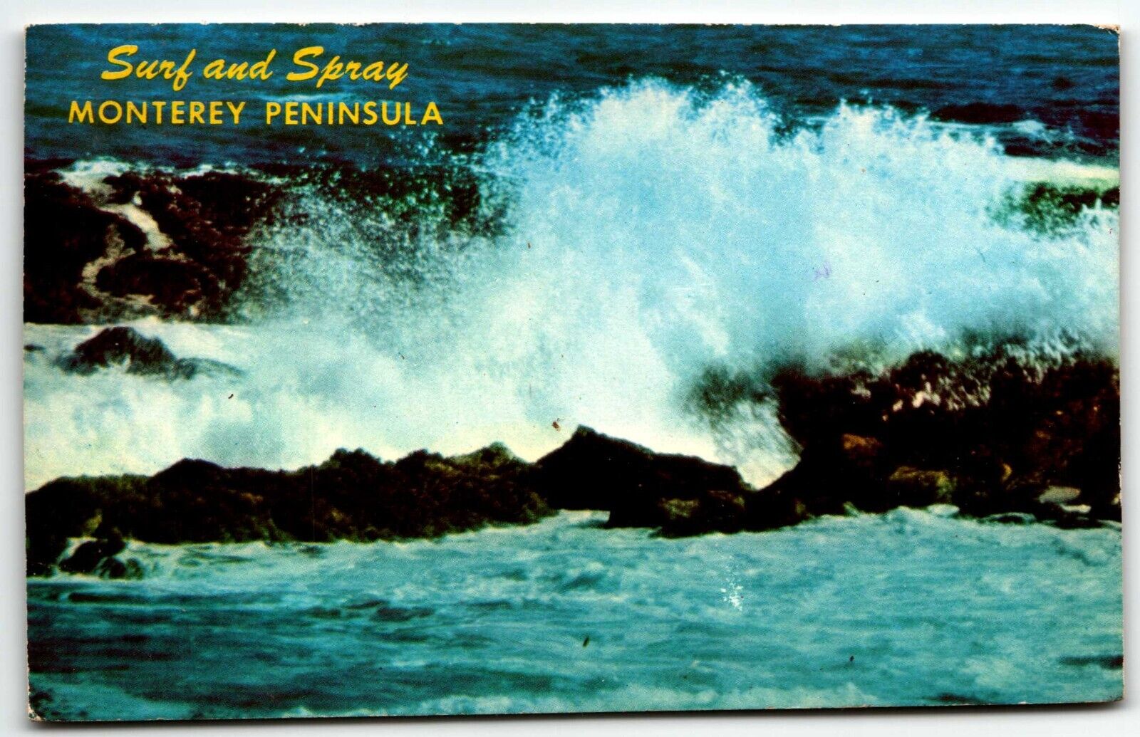 Surf & Spray Monterey Peninsula Chrome Postcard California CA PM 1975