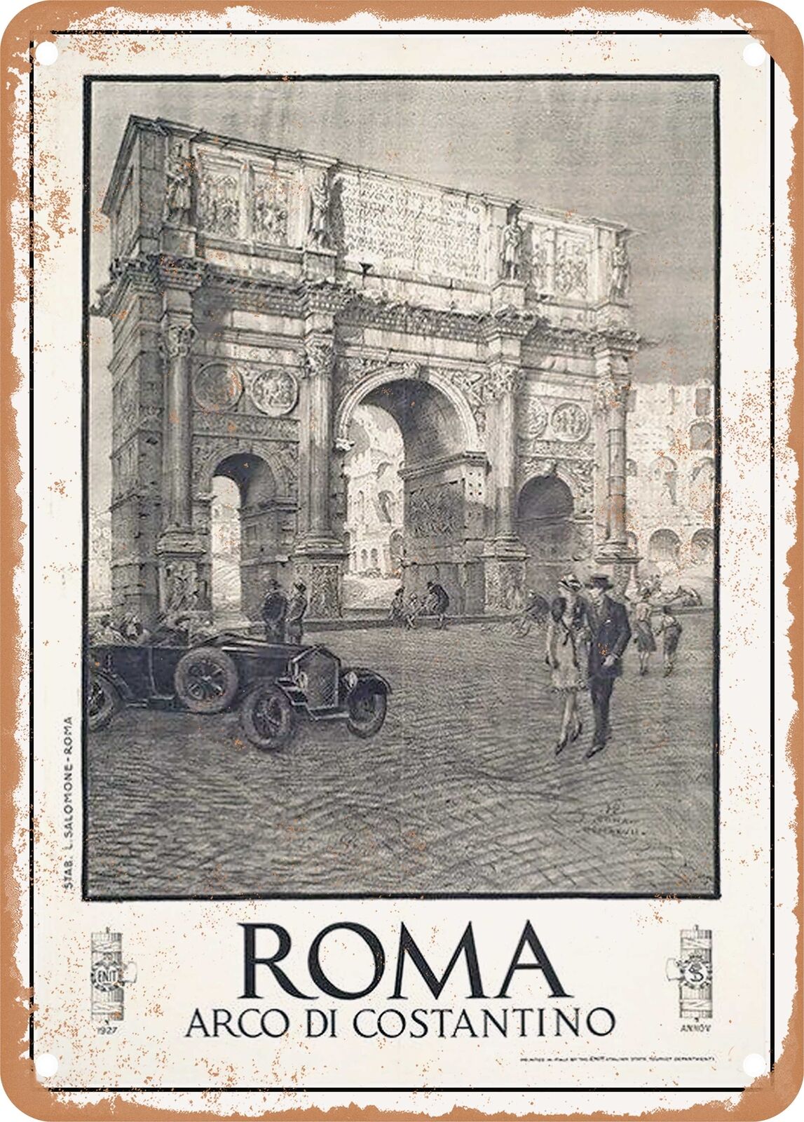 METAL SIGN - 1927 Rome Arch of Constantine Vintage Ad