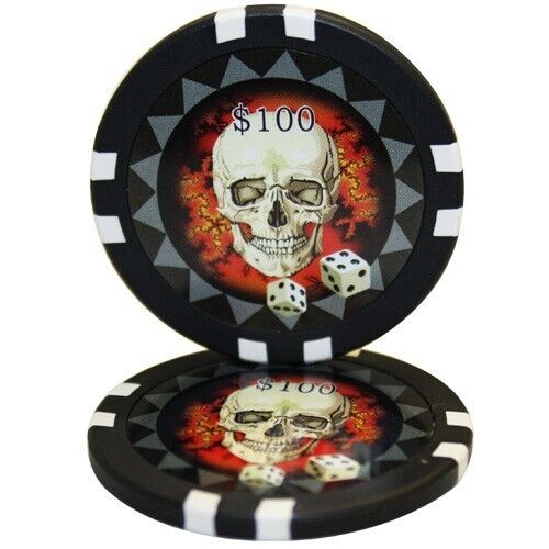 MRC POKER 50pcs 13.5g Skull Poker Chips $100