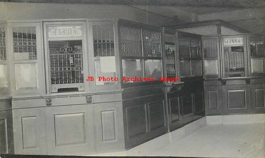 IN, Mentone, Indiana, RPPC, First National Bank Of Mentone, Interior, Photo