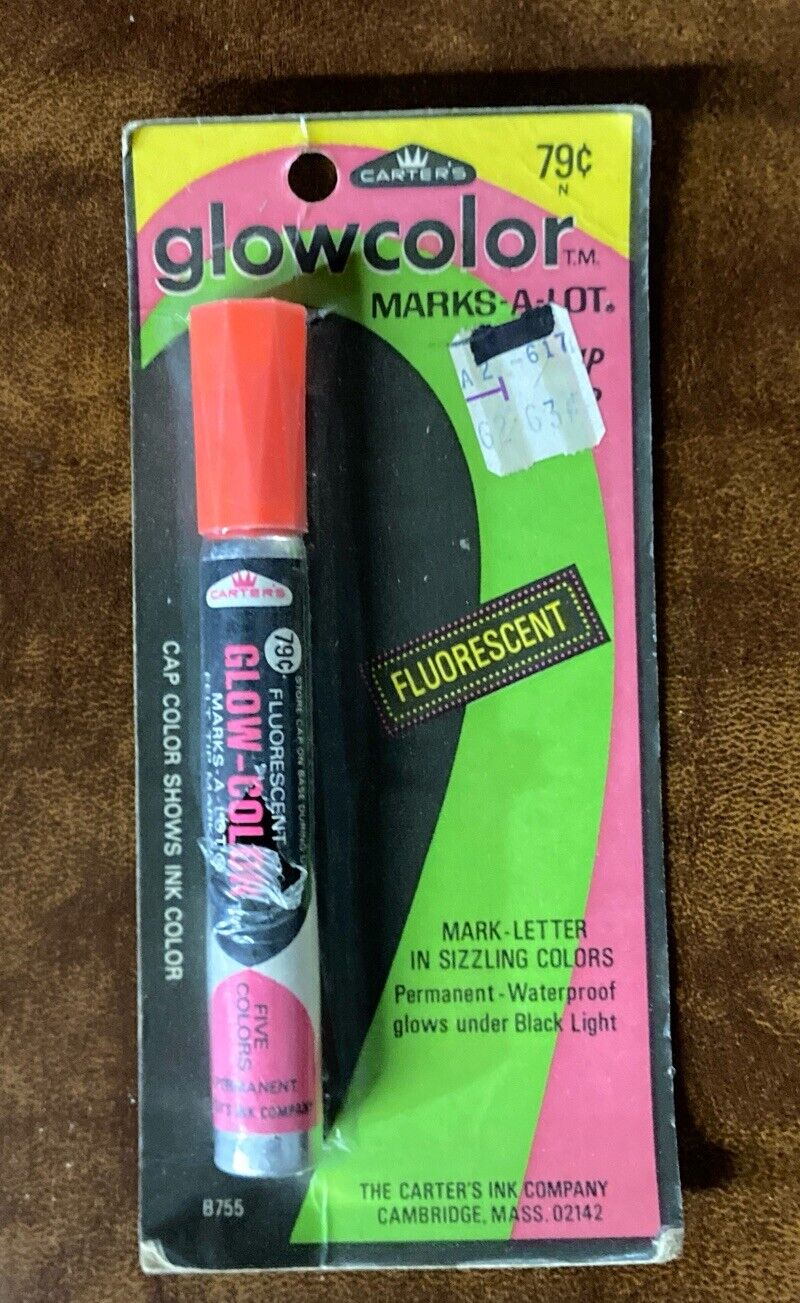Vintage Carter’s Marks A Lot Glowcolor Marker Carded NOS