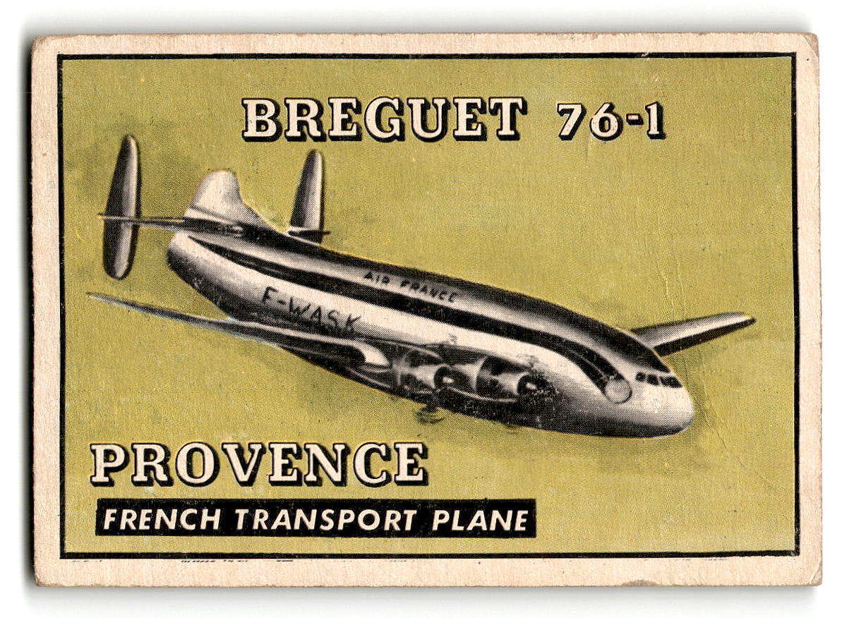 1952 Topps Wings #183 Breguet 76-1 Provence French Transport Plane