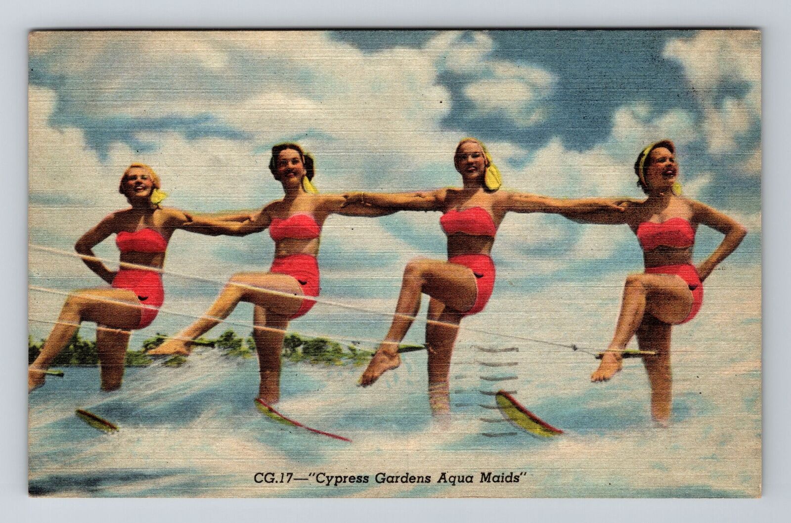 Lakeland FL-Florida, Cypress Gardens Aqua Maid Show, c1952 Vintage Postcard