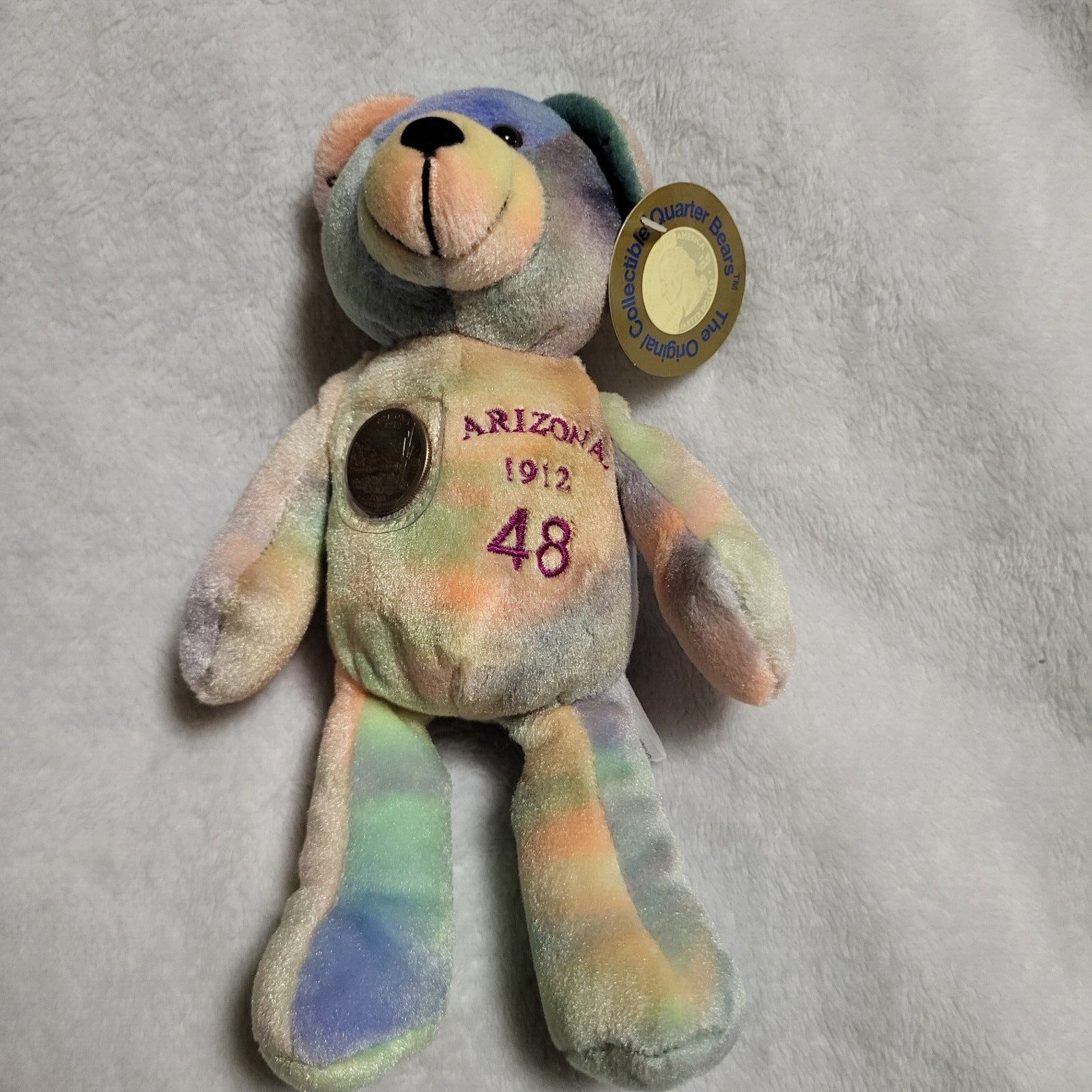 Timeless Toys Quarter Bear 2002 #48 Arizona Plush Beanie Collectible