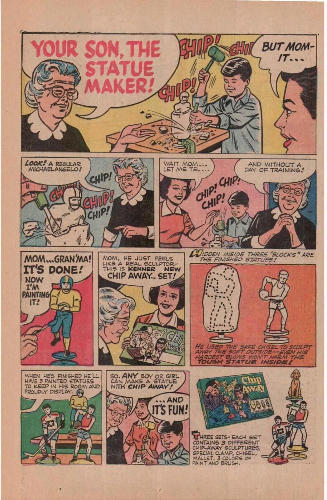 1970\'s Kenner Chip Away & Screen-a-Show Games Comic Magazine Print Ad