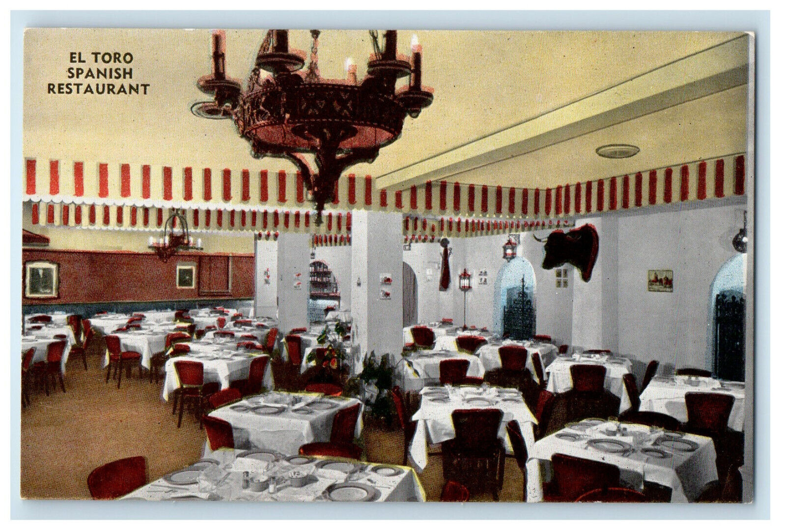 c1930s El Toro Spanish Restaurant Washington DC Advertising Postcard