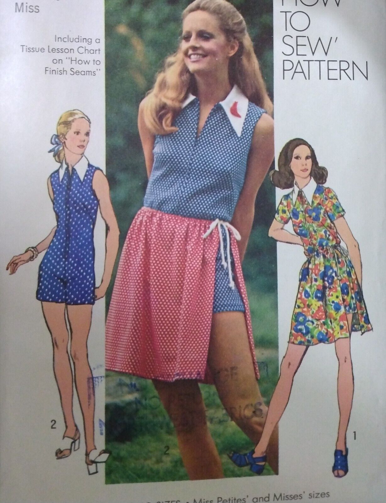 1972 sewing pattern JUMPSUIT, MINI SKIRT ~ 16 (38) ~ Simplicity 9882