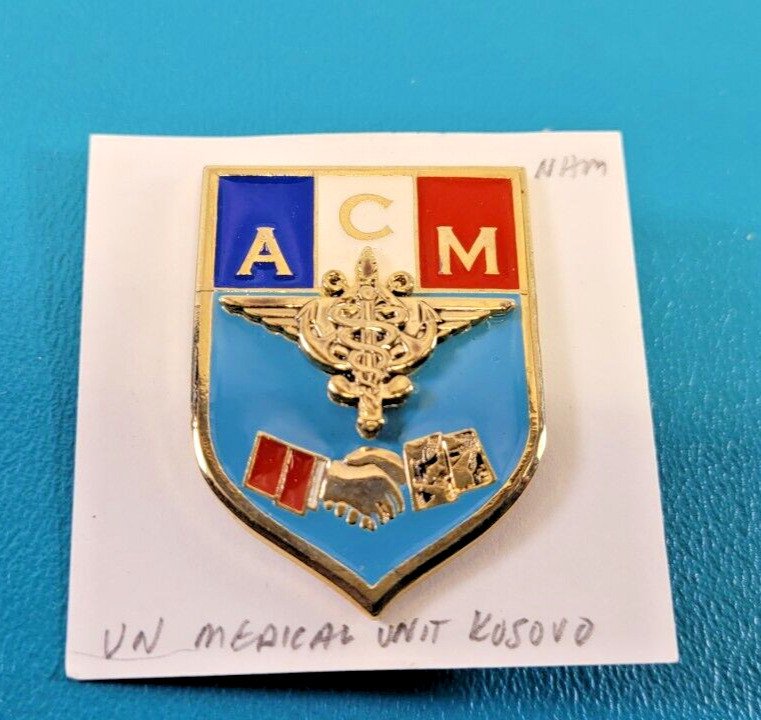 United Nations U.N. Medical Unit Corp Military Kosovo Medal Pin Insignia
