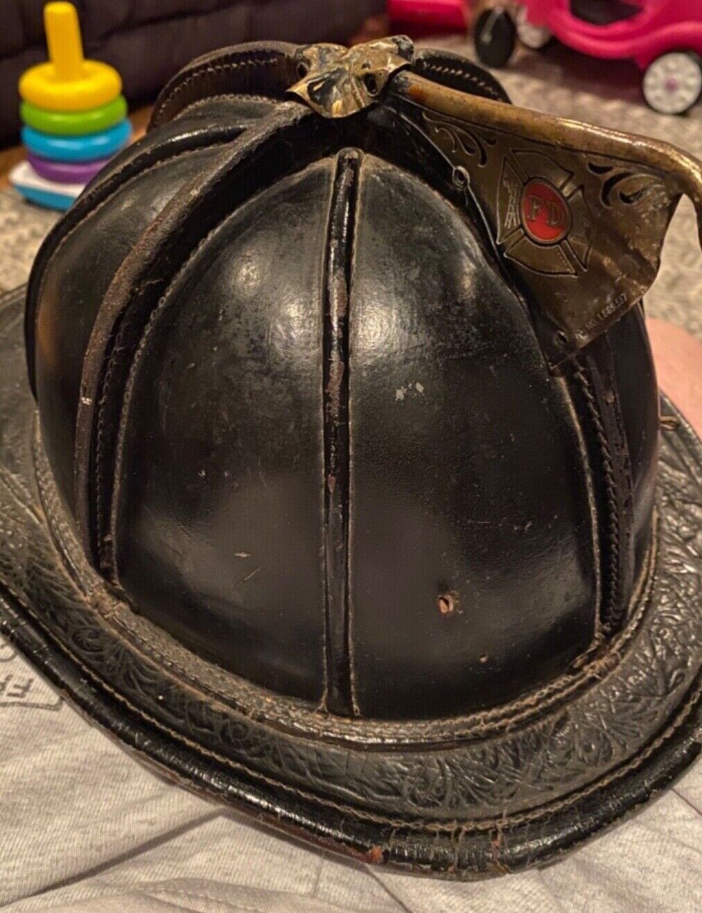vintage cairns leather fire helmet