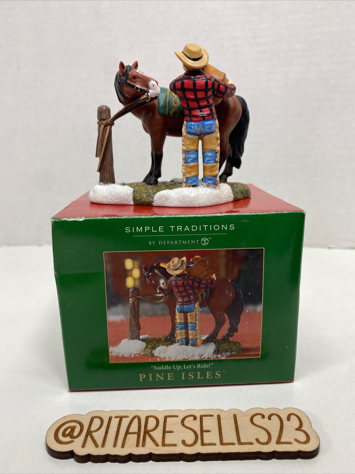 Dept. 56 Pine Isle Saddle Up Let’s Ride Simple Traditions Porcelain Figure RARE