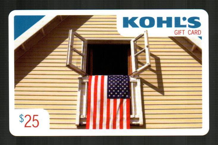 KOHL'S American Flag Hanging from a Window ( 2005 ) Gift Card ( $0 ) V1