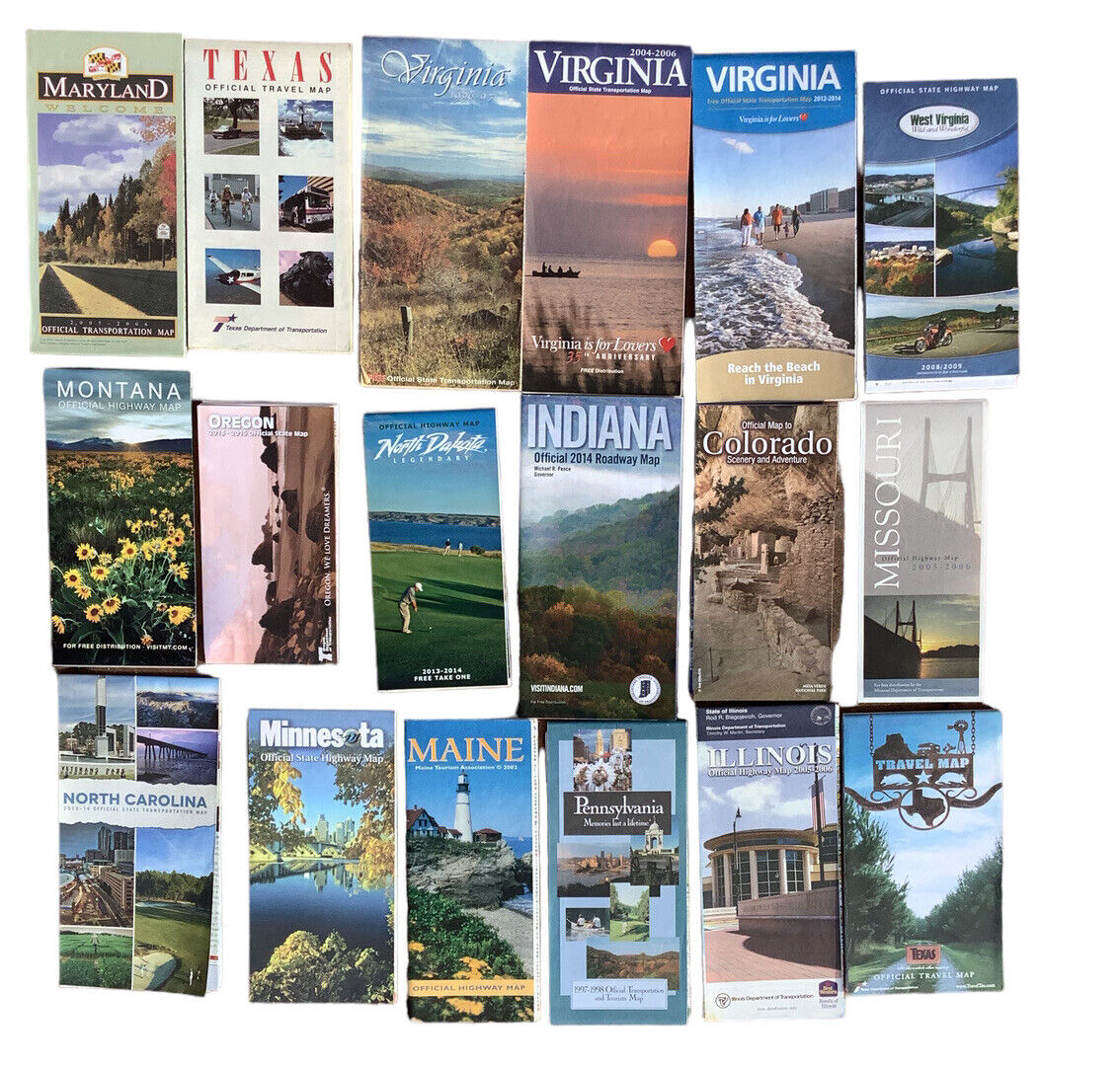 Vintage 1996-2006 Official State Highway Road Maps Lot of 18 VGC