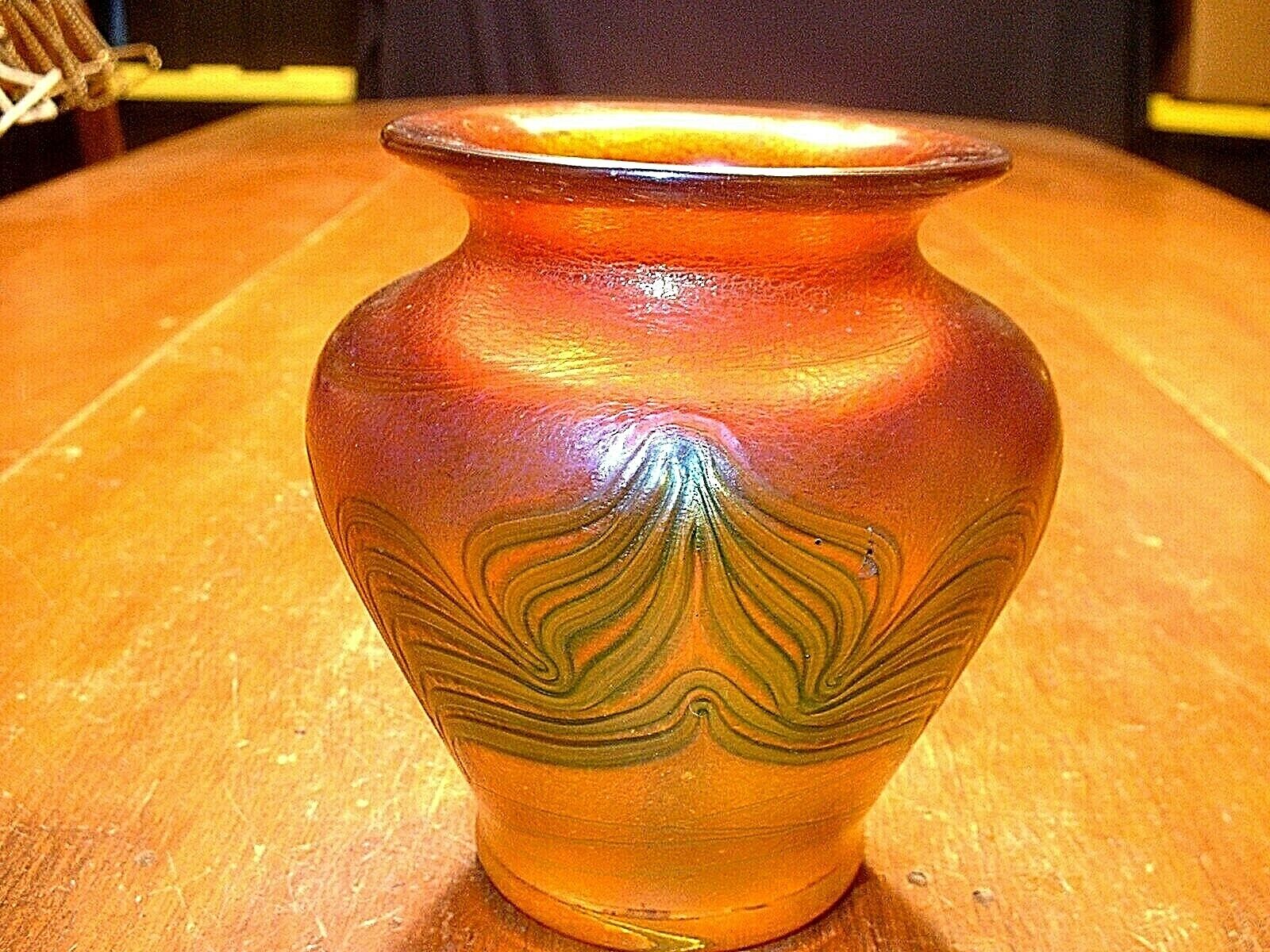 Antique Austrian Loetz Type Art Glass Vase Signed JL dated '00