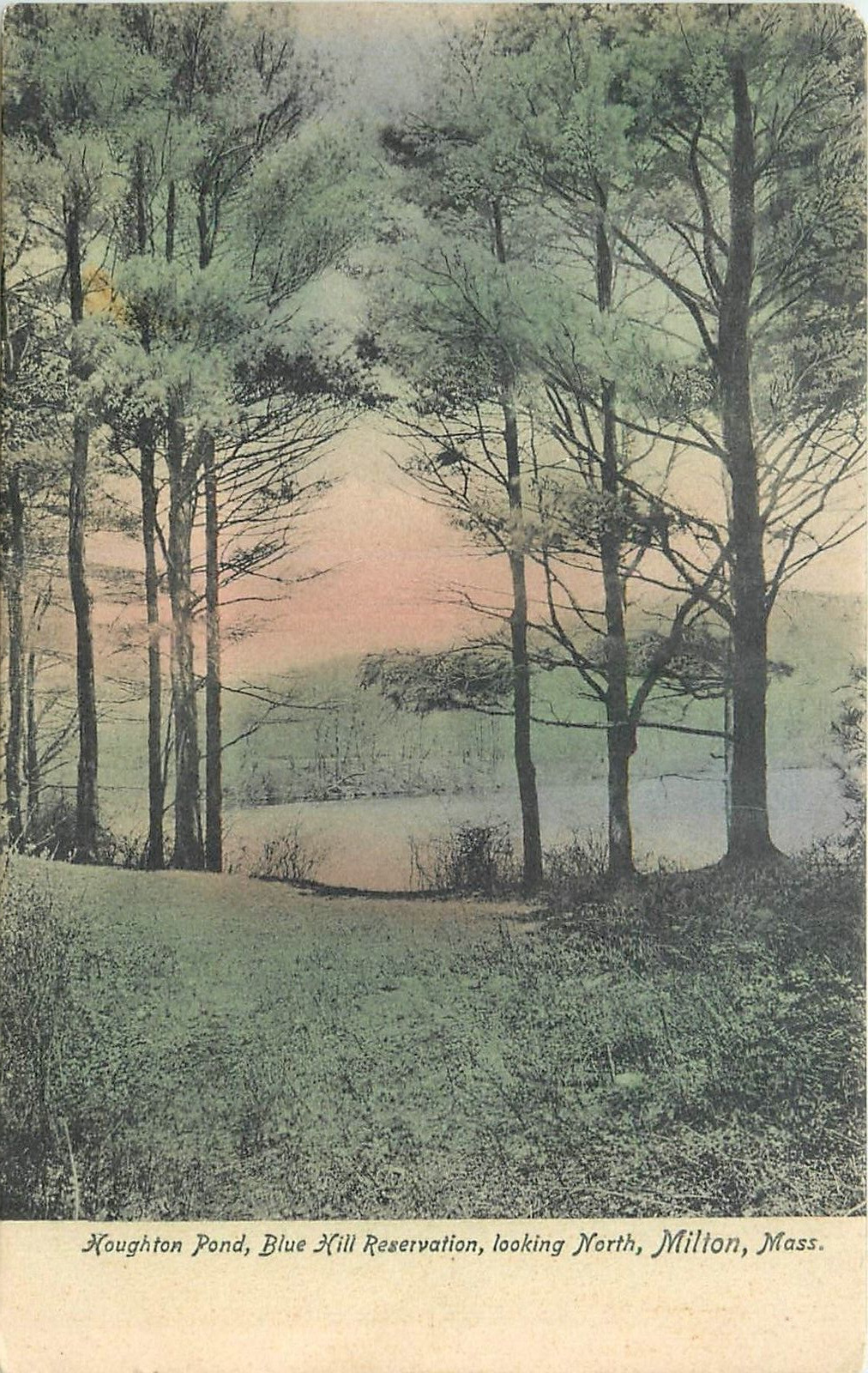 Postcard C-1910 Massachusetts Milton Houghton Pond Blue Hill MA24-4490
