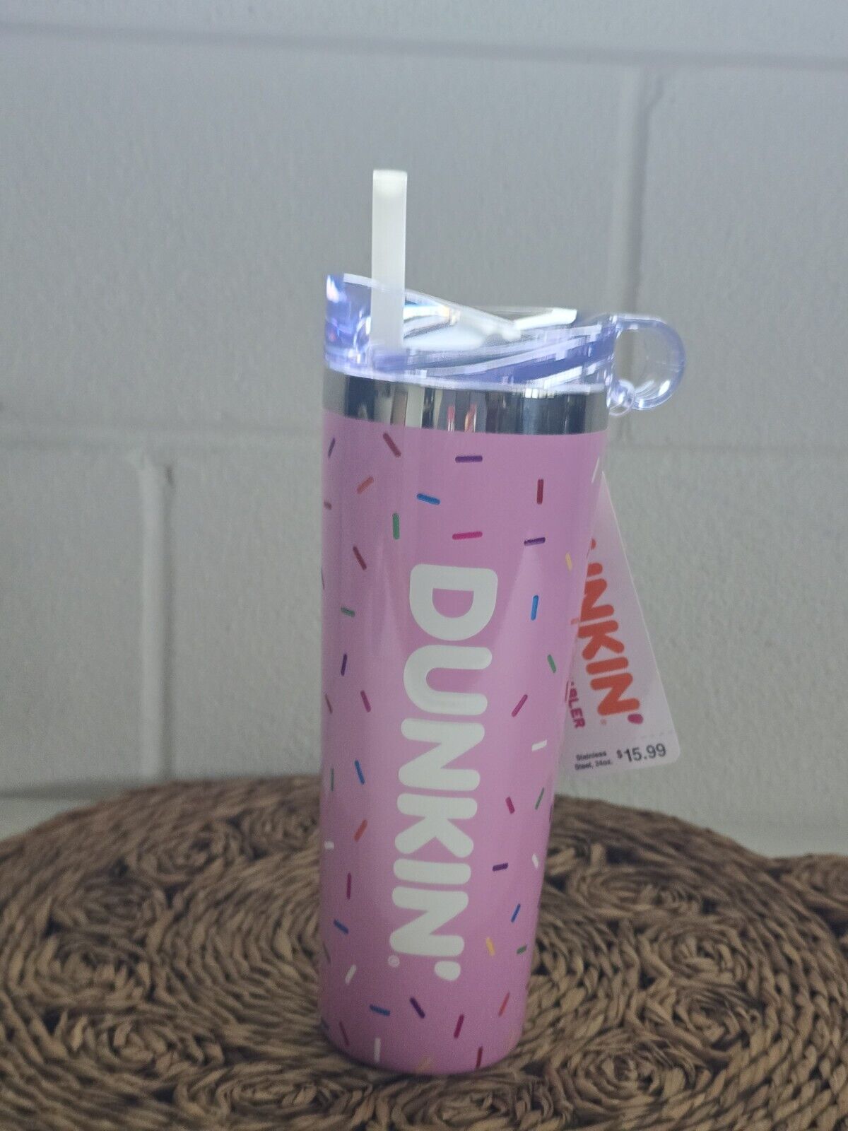 Dunkin Donuts Bermuda - 24oz - Stainless Steel Insulated Travel Tumbler  - Pink