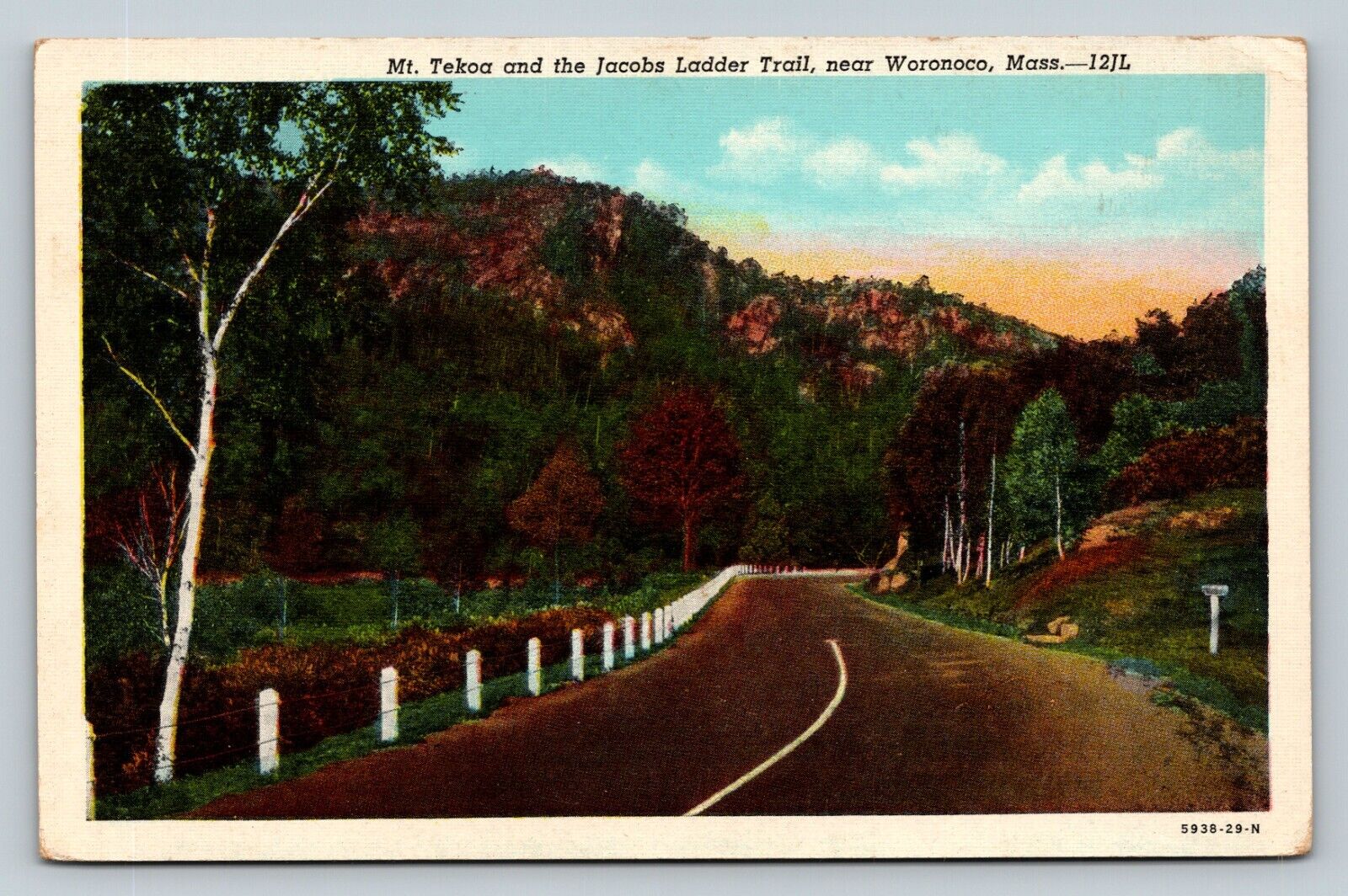 Near Woronoco Massachusetts MA Mt. Tekoa & Jacobs Ladder Trail VTG Postcard