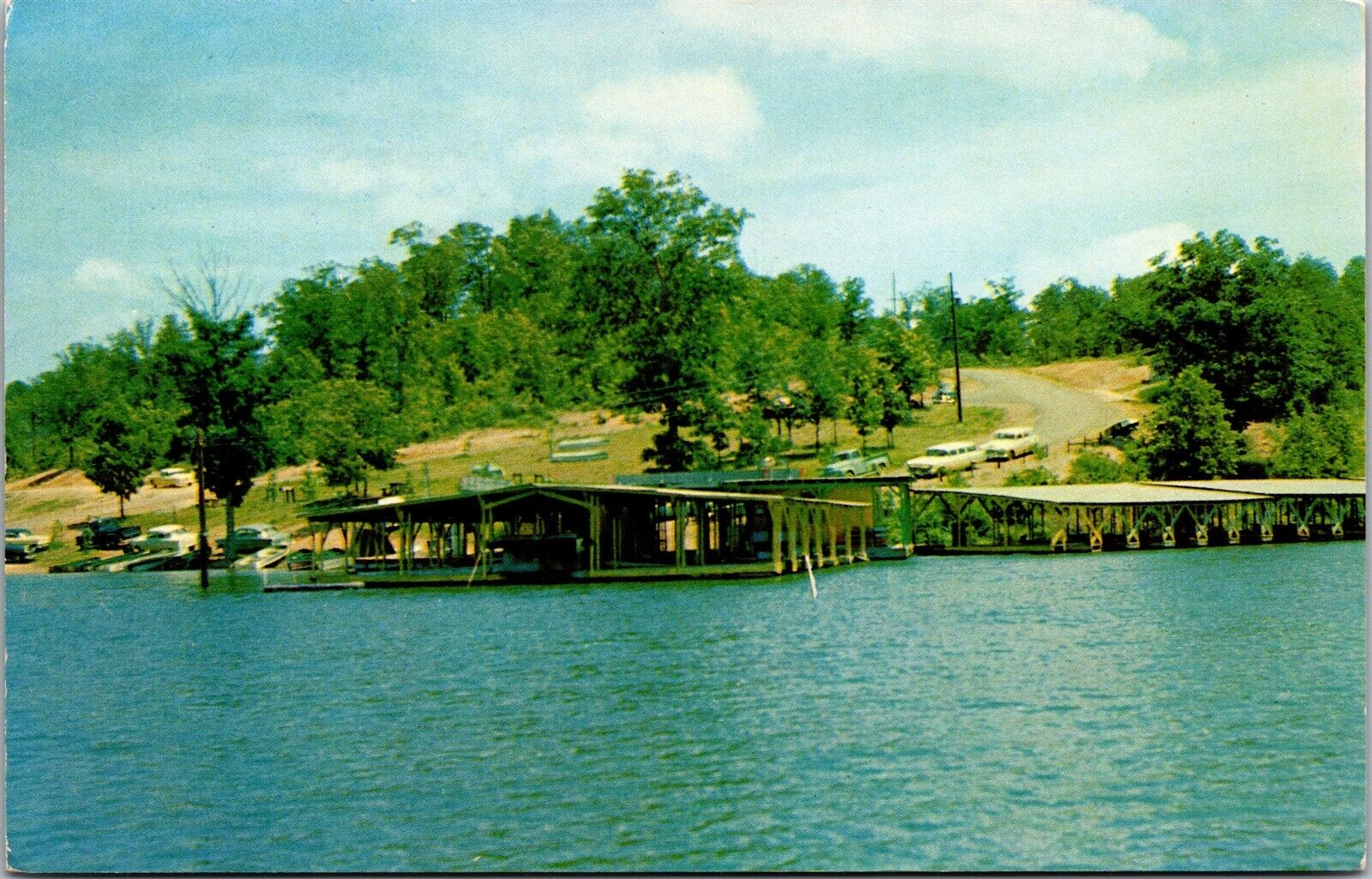 Vtg Bull Shoals Lake Boat Dock Ozarks Arkansas Northwest Arkansas AR Postcard