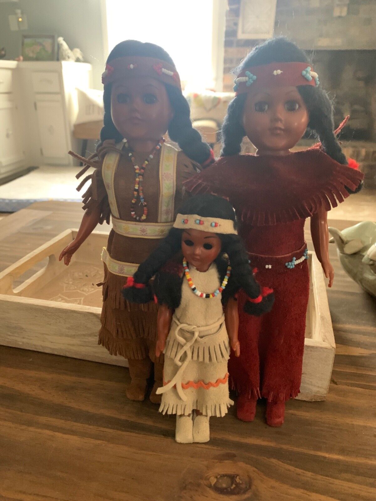 Vintage Native American Doll “Made by The Cherokee”  lot of 3