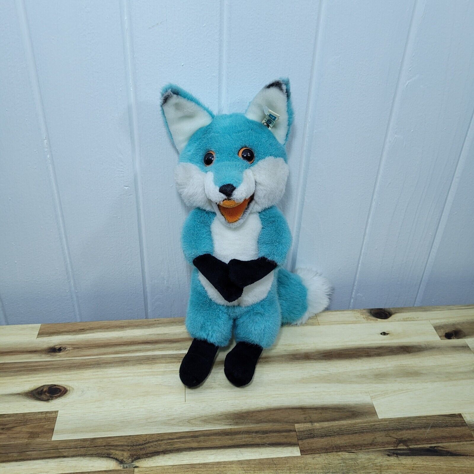 RARE HTF 1989 TOPSY The Turquoise Fox with Blue Eyes UBS Swiss Bank Mascot Plush