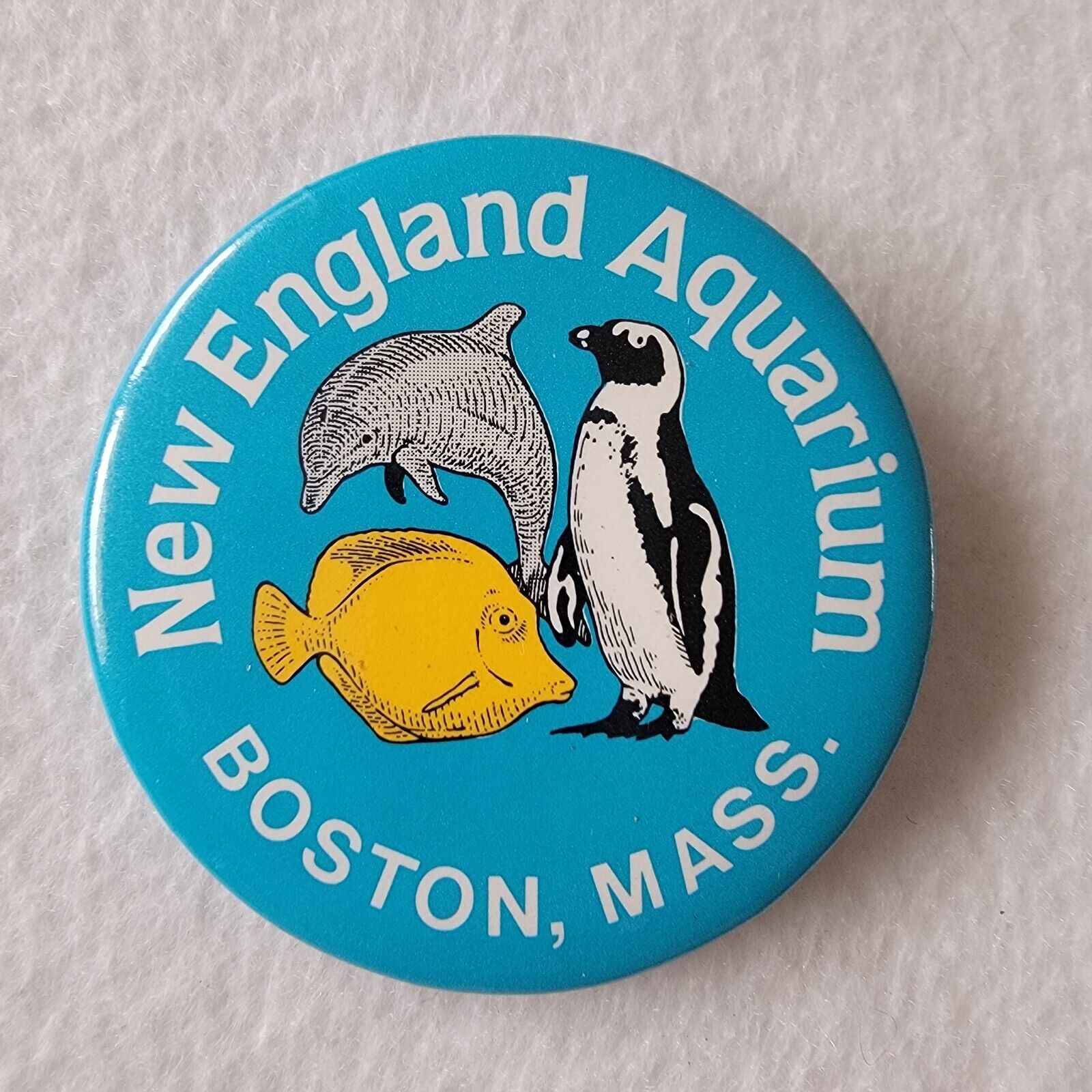 Vintage 90\'s New England Aquarium, Boston Mass.  Button/Pin