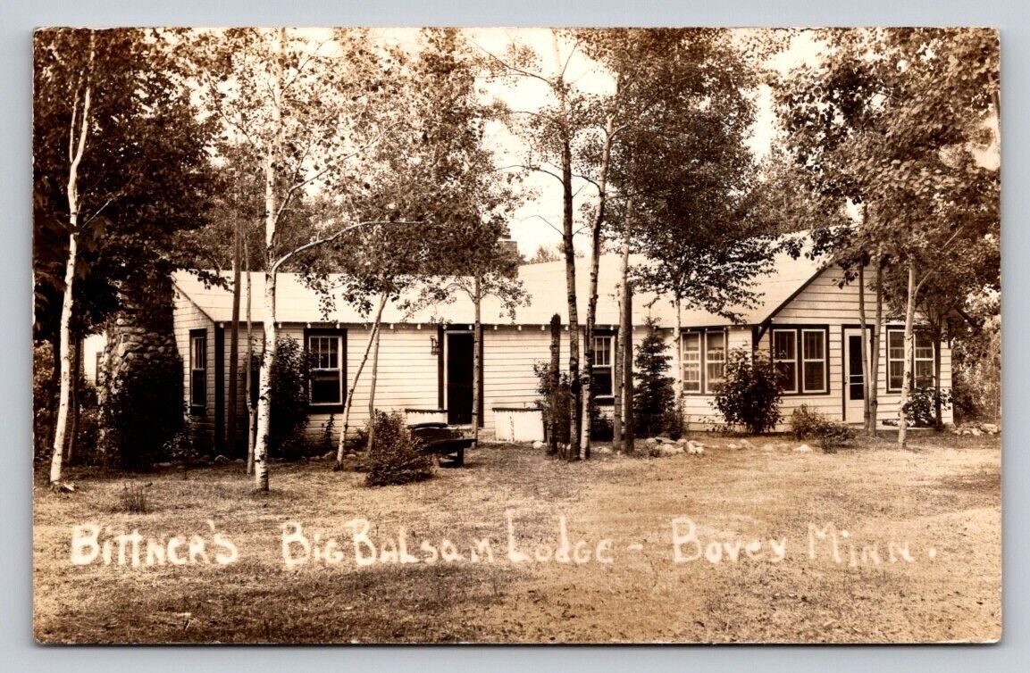 c1938 RPPC Bittners Big Balsam Lodge Bovey Real Photo Minnesota P673