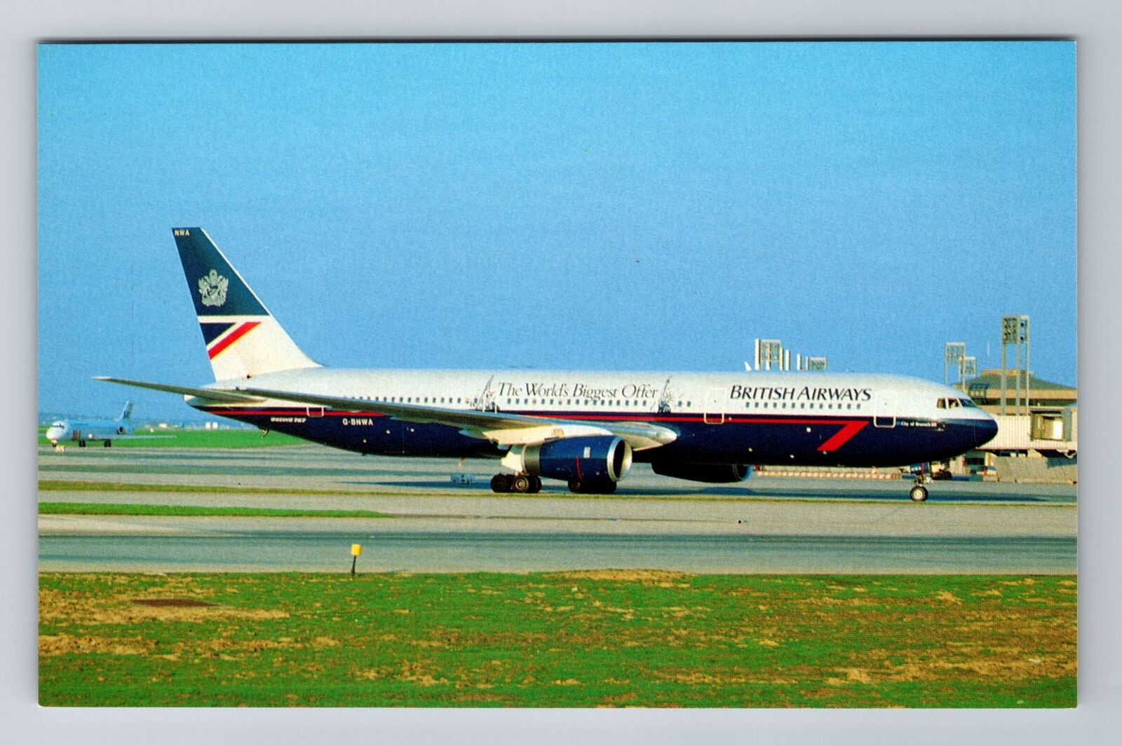 Paris-France, British Air Boeing B-767-336, Transportation, Vintage Postcard