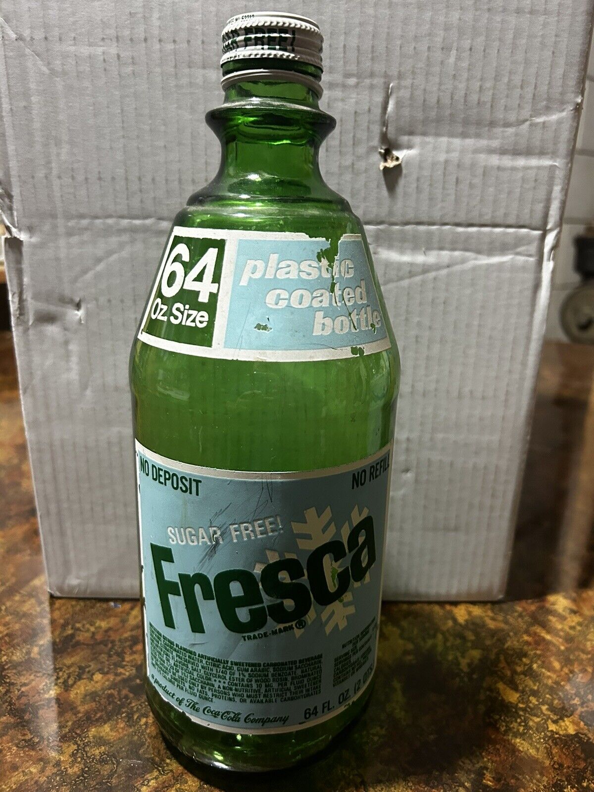 Vintage 64oz Glass Fresca Bottle 