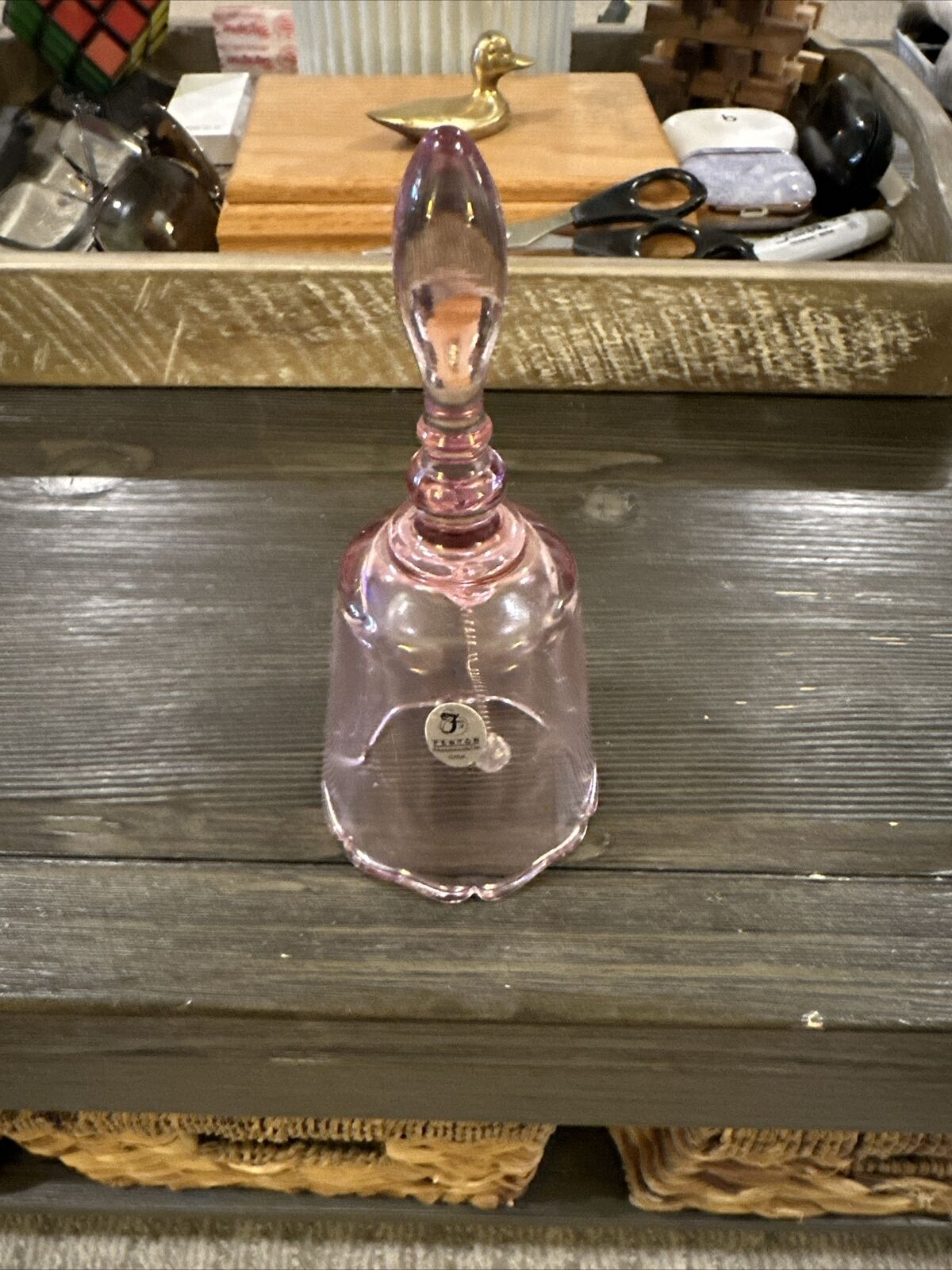 Vintage Fenton Glass Pink Purple Amethyst Glass  Bell