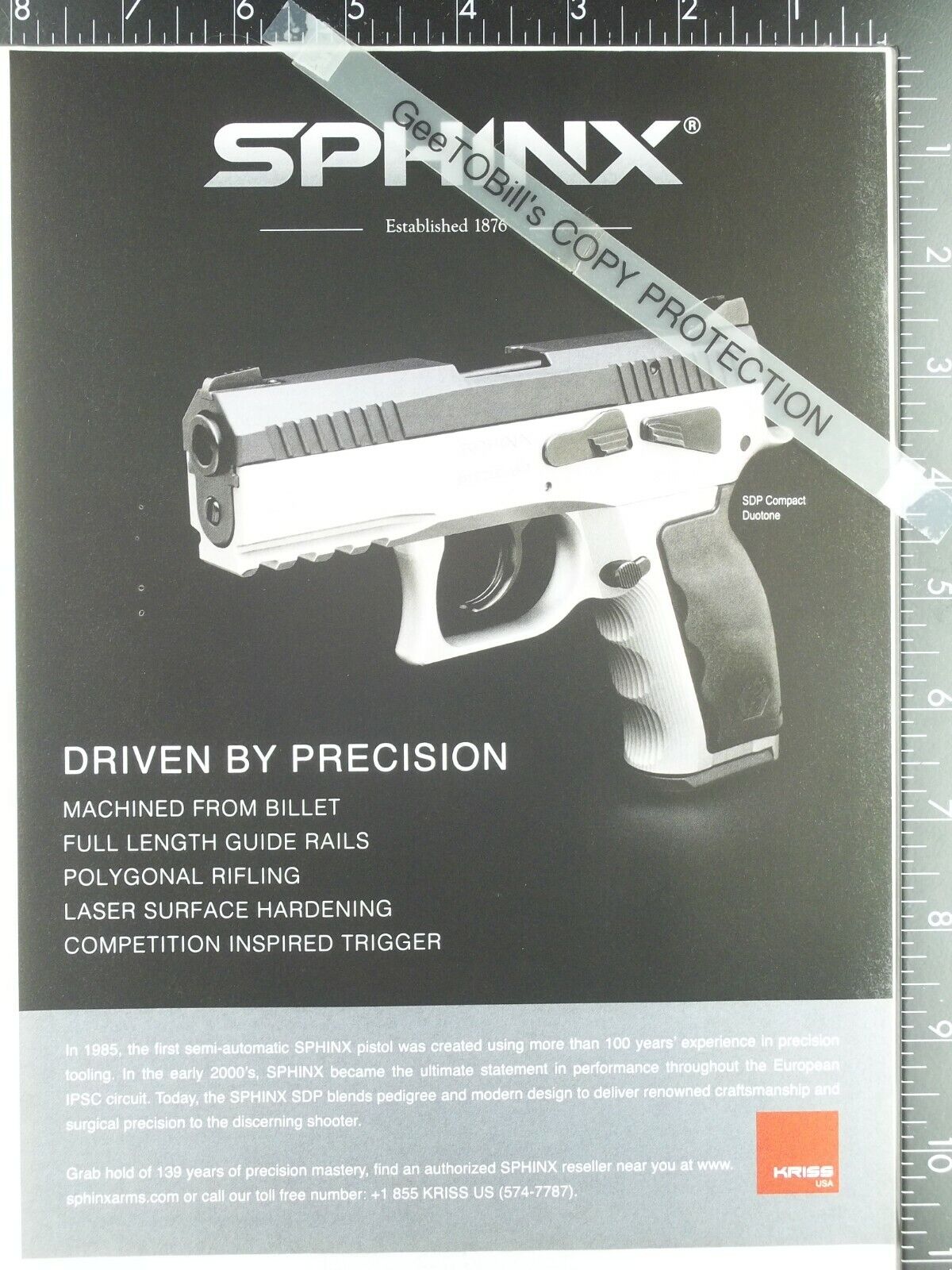 2015 ADVERTISING ADVERTISEMENT AD for Kris Sphinx SDP Compact Duotone pistol gun