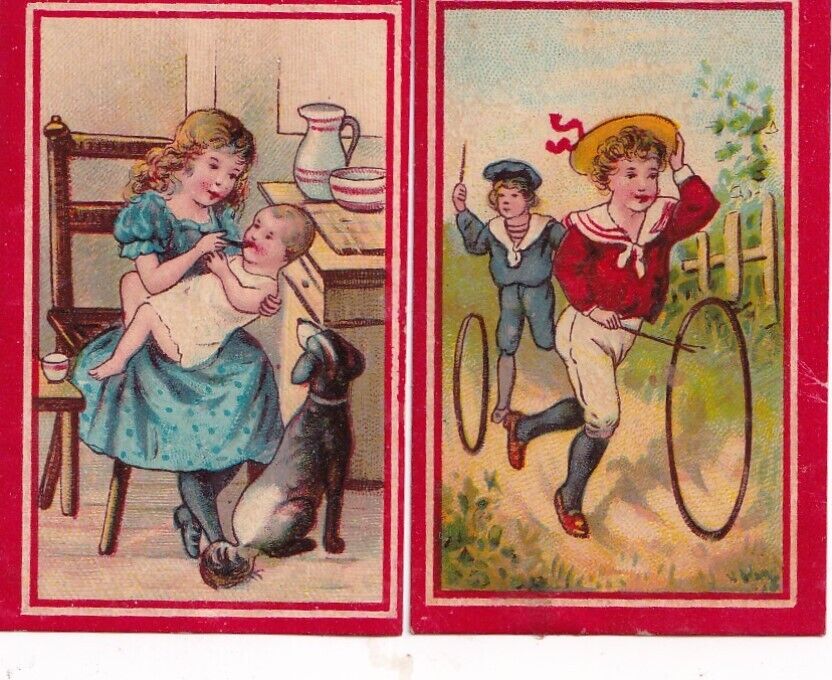 1800\'s Antique Victorian Die Cut Scrap Miniature Card Lot - 2.25in