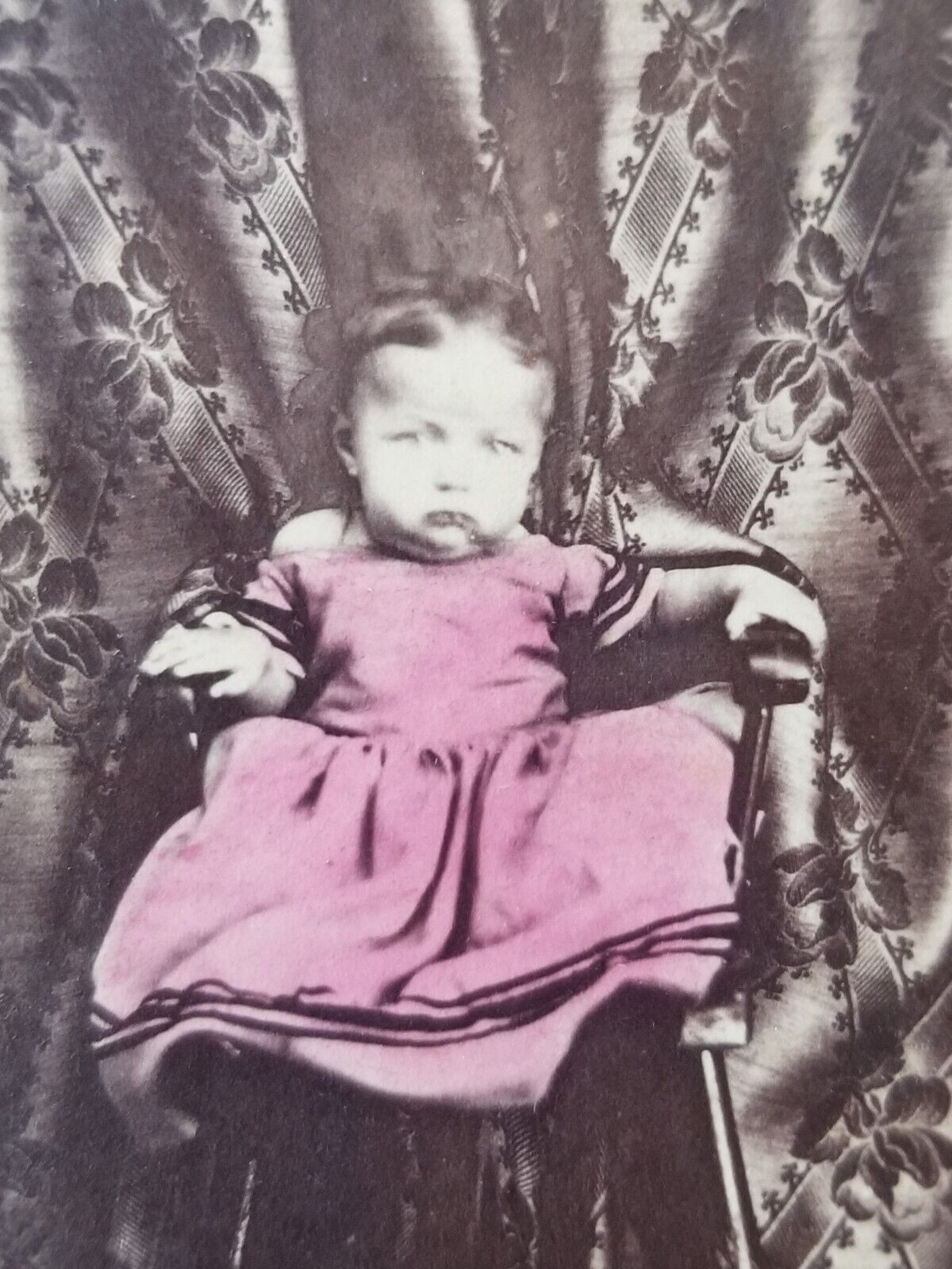  photograph unique odd unusual hand tinted cute girl 1880s
