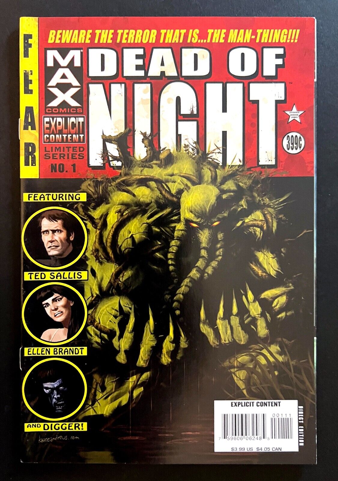 DEAD OF NIGHT #1 Man-Thing, Digger Tower of Shadows Marvel Comics 2008