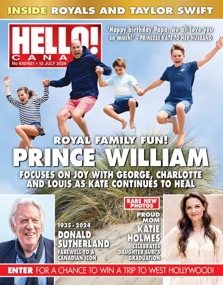 Hello Canada Magazine Prince William Family #930/1 NEW July 2024 Taylor Swift