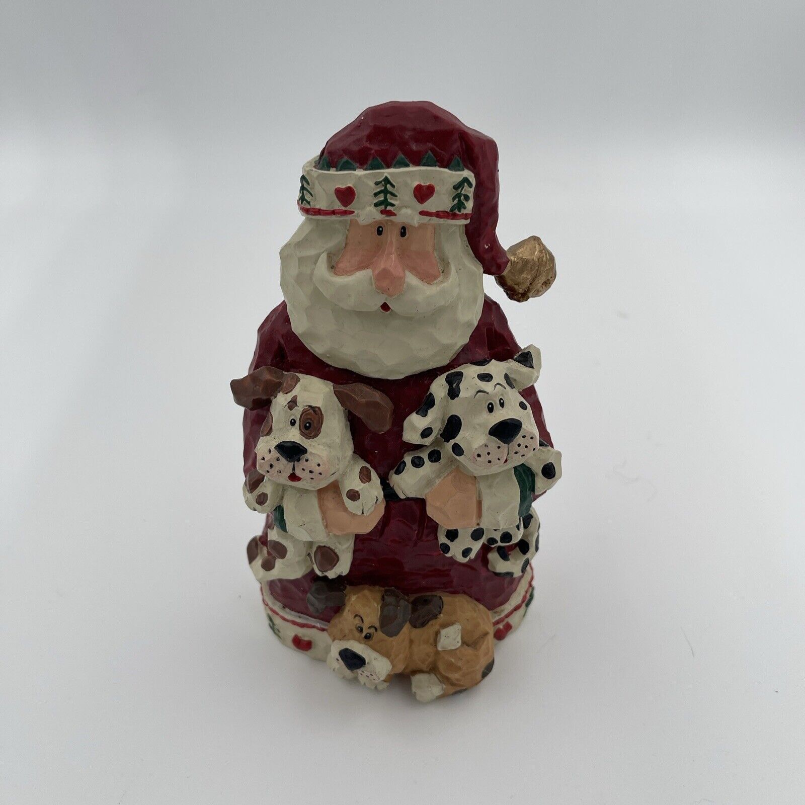 Santa With Dogs Figurine ~ Excellent Condition