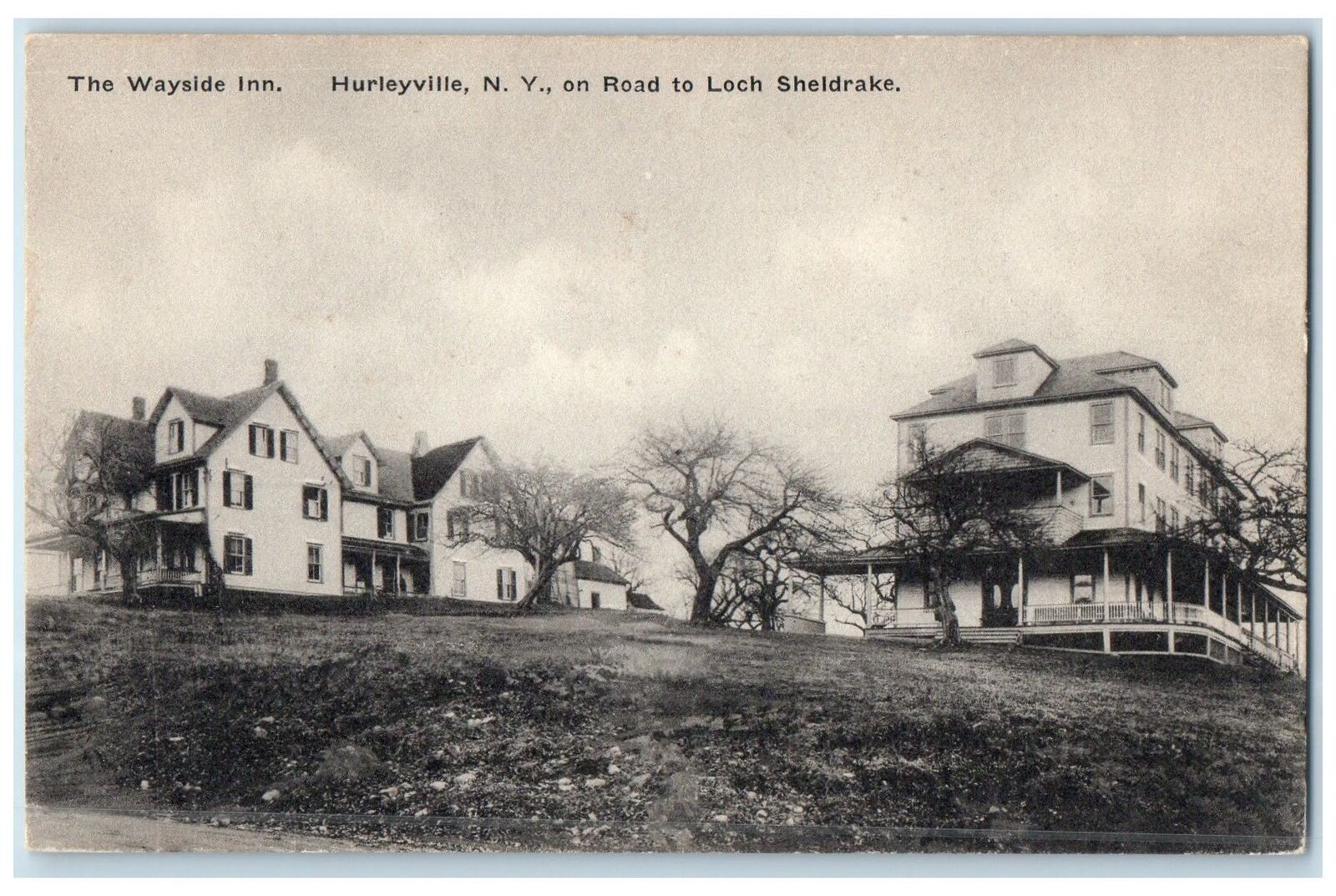 c1910's The Wayside Inn Exterior Hurleyville New York Unposted Trees Postcard