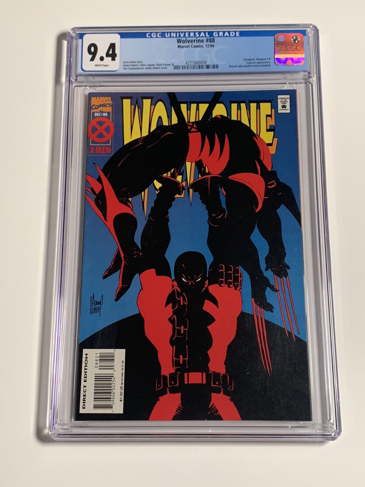 Wolverine #88 CGC 9.4 White 1st First DEADPOOL vs WOLVERINE  NOT DELUXE - RARE