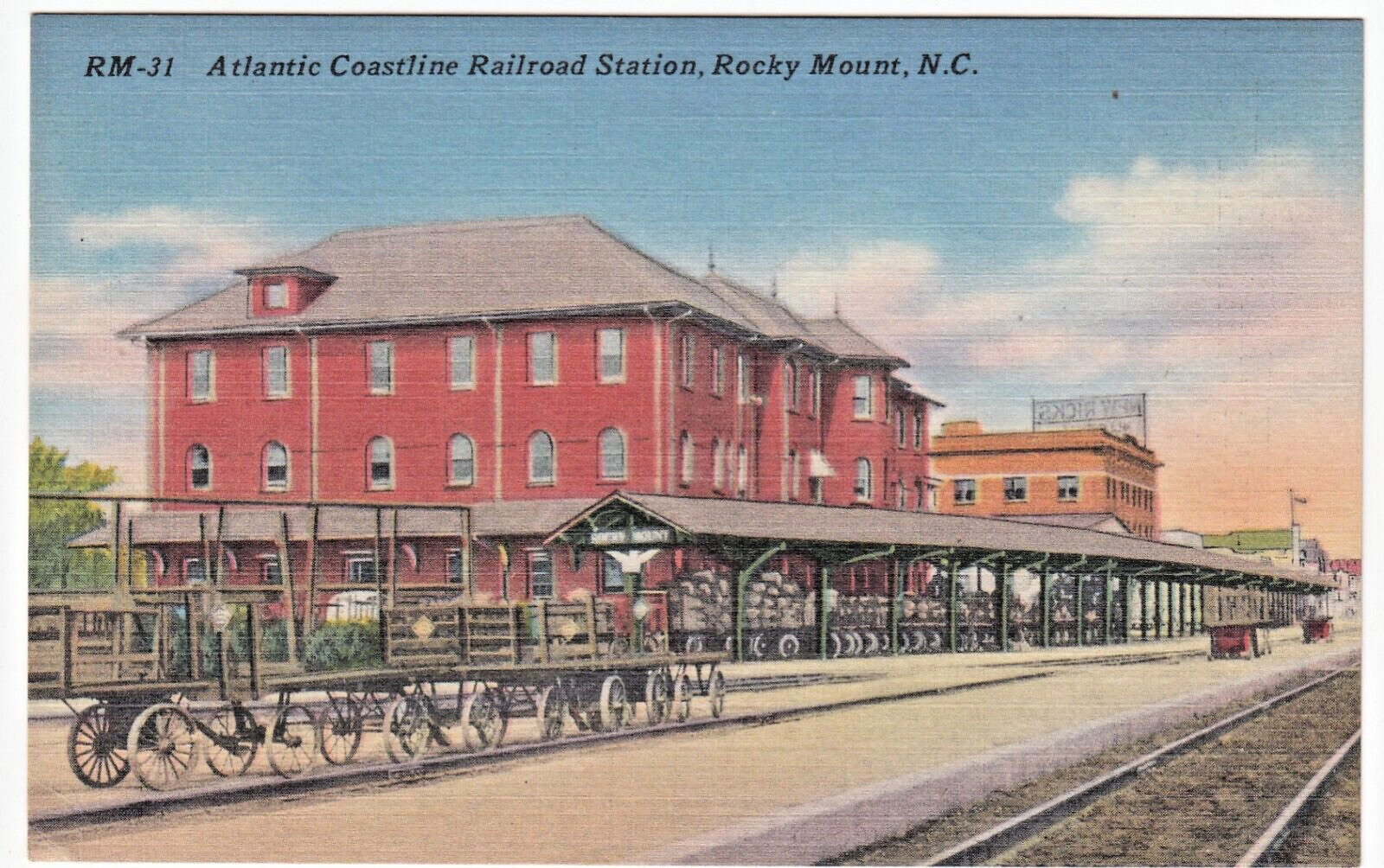 Atlantic Coastline Railroad Station, Rocky Mount North Carolina~Vintage Postcard