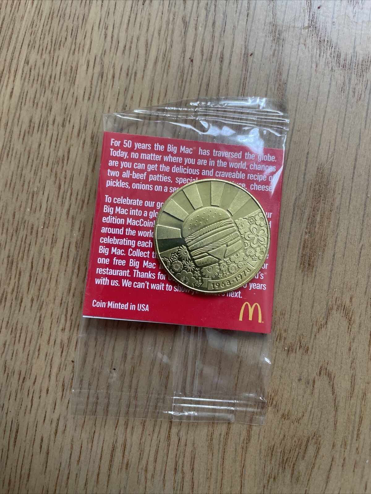 NEW / SEALED McDonald\'s 50 Years Of Big Mac Collectors Coin 1968-1978
