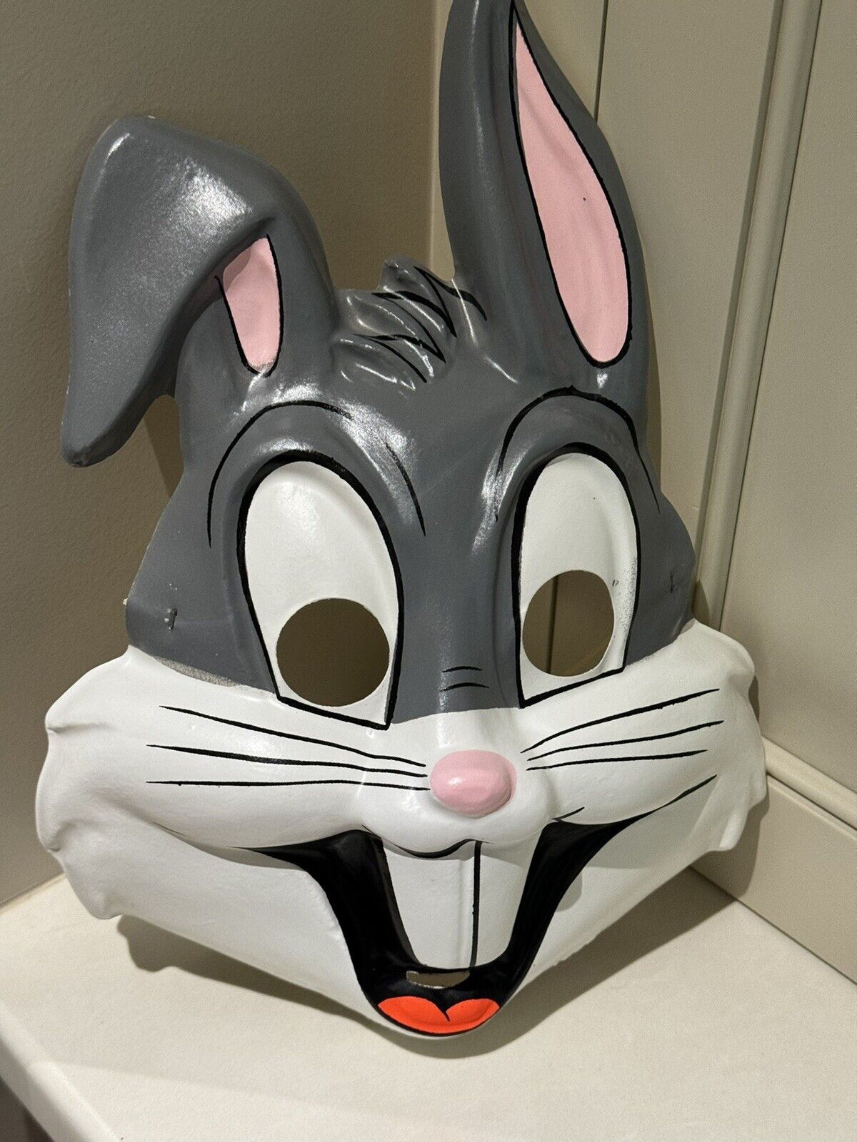 Vintage 1982 Bugs Bunny  Halloween Mask Ben Cooper Adult Size Warner Bros. NOS
