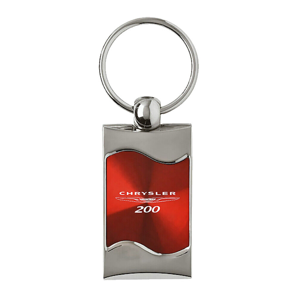 Chrysler 200 Keychain & Keyring - Red Wave Spun Brushed Metal Key Chain