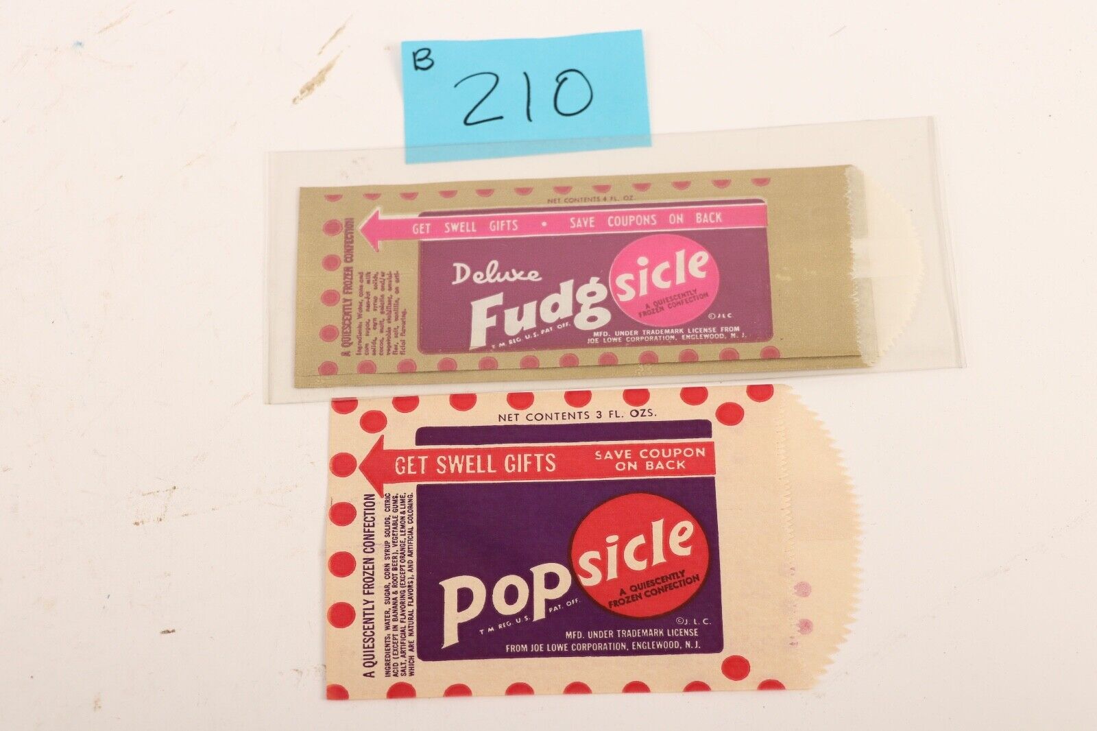 1950's Era Country Store Collectible Popsicle and Fudgesicle Packages