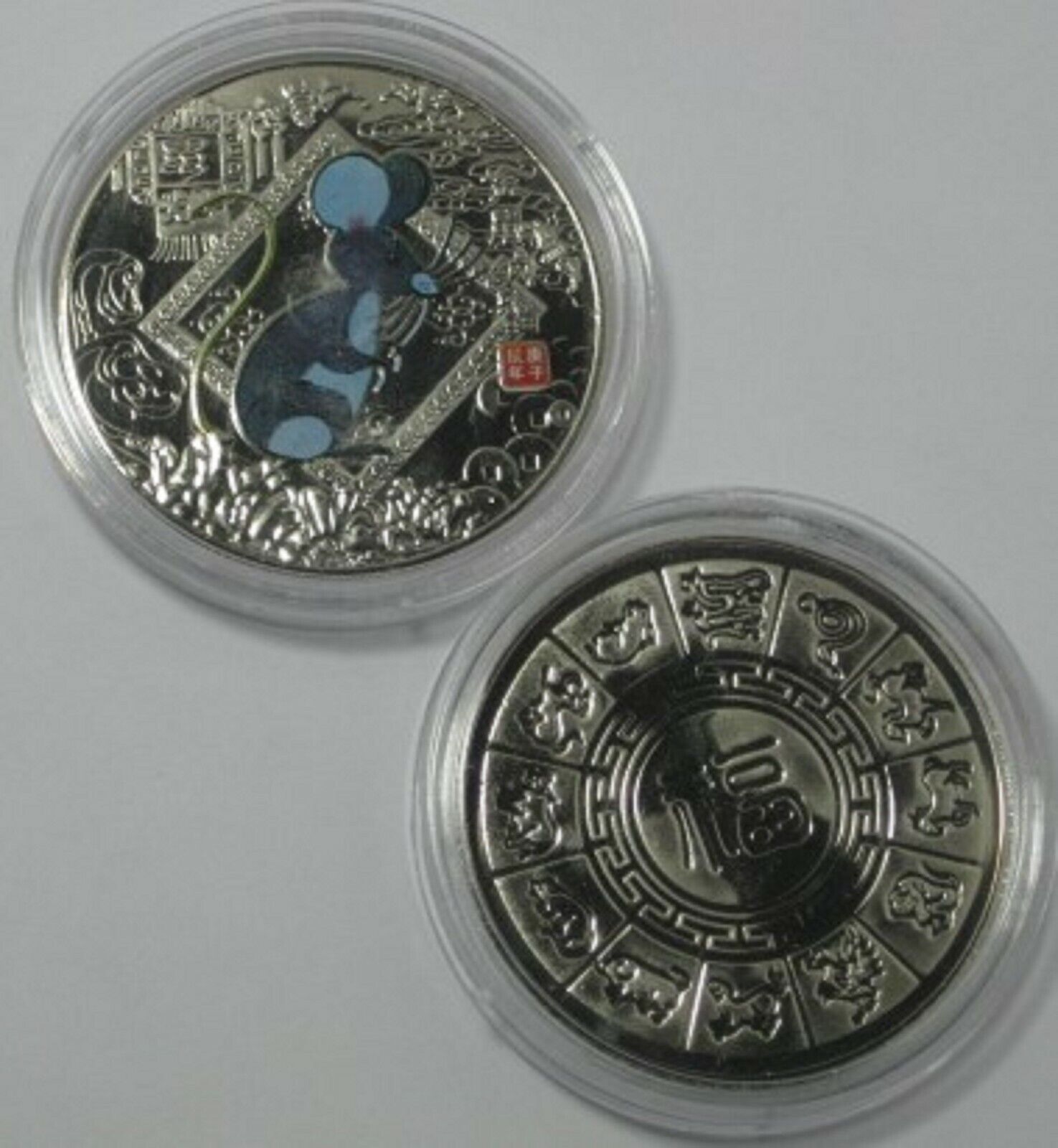 2020 YEAR OF THE RAT SILVER FINISH CHALLENGE COIN