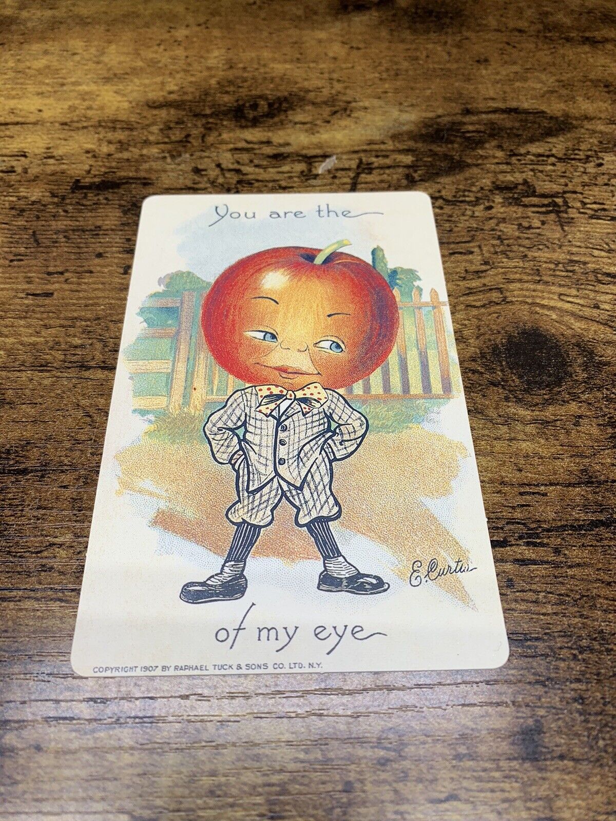 Hallmark Historical Collection 1990 Repro Anthropomorphic Apple Post Card
