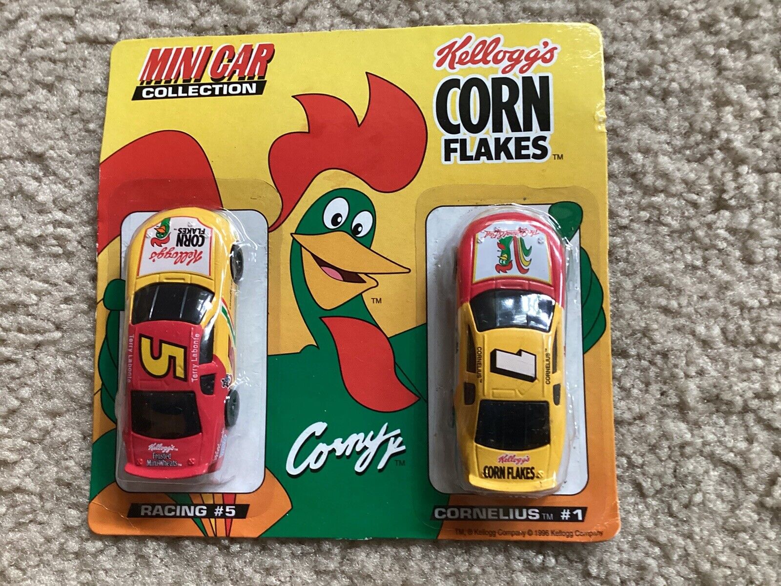 1996 Kellogg\'s Corn Flakes Mini Car Collection 2 Cars Racing #5 & 1 Mail-In