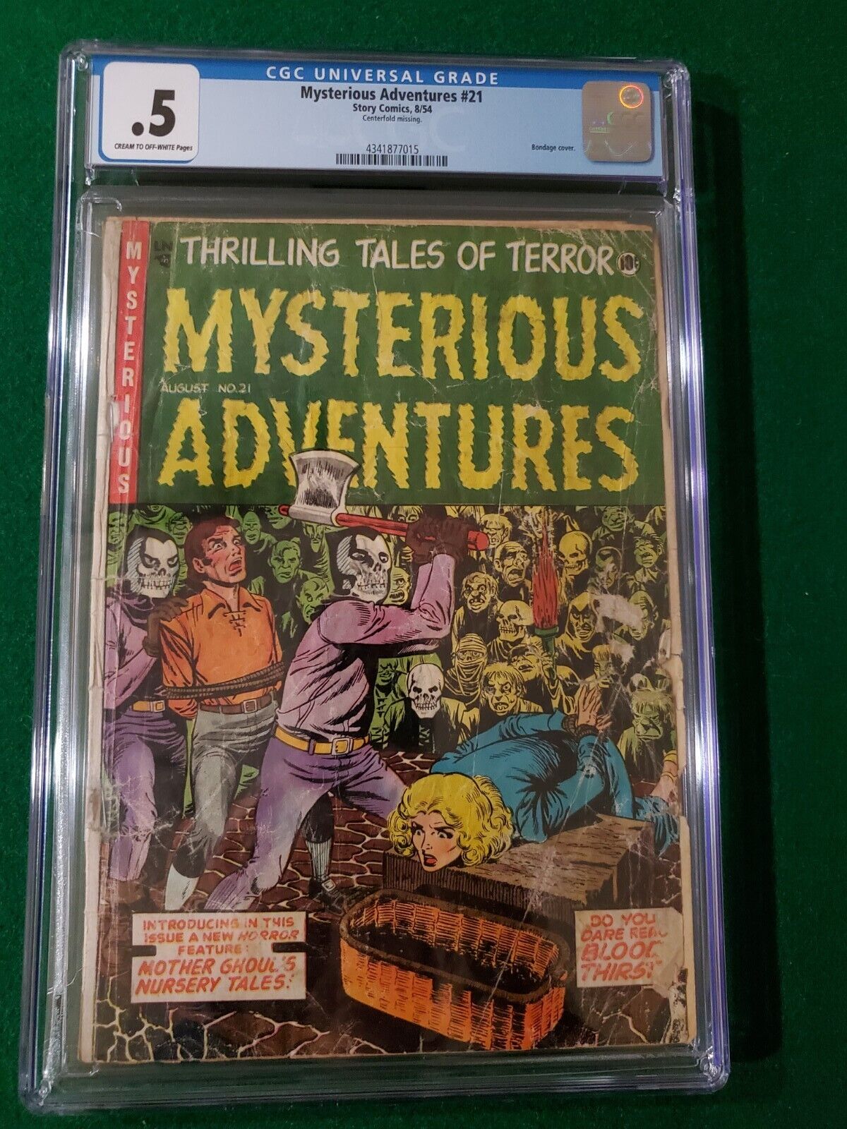 Mysterious Adventures 21 CGC .5 BONDAGE CVR HEAD-CHOP 1954 Story Horror